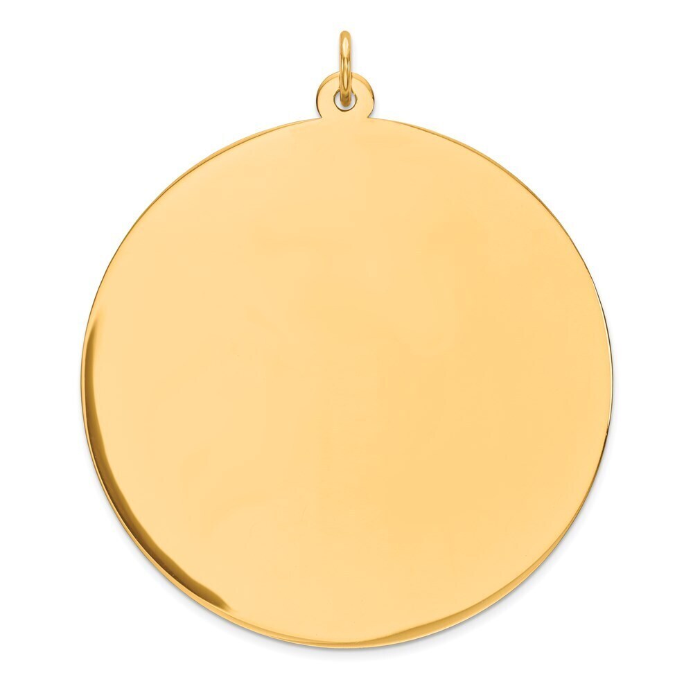 Kazi Luxury Sterling Silver GP Engraveable Round Polished Disc Charm
